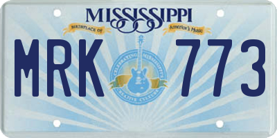 MS license plate MRK773
