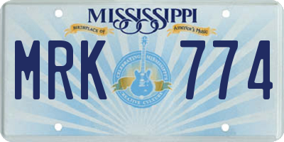 MS license plate MRK774