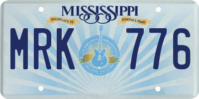 MS license plate MRK776