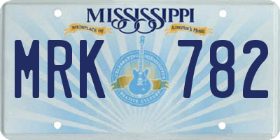 MS license plate MRK782