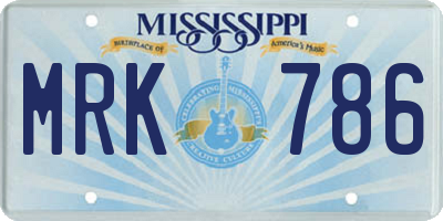 MS license plate MRK786