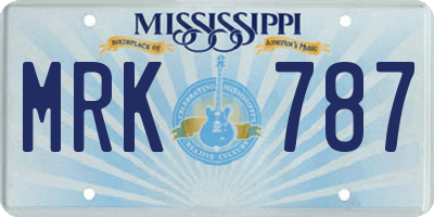 MS license plate MRK787