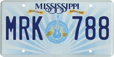 MS license plate MRK788