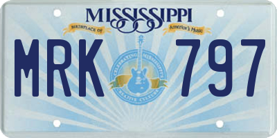 MS license plate MRK797