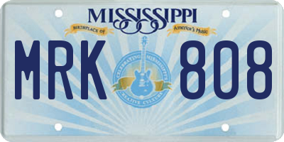 MS license plate MRK808
