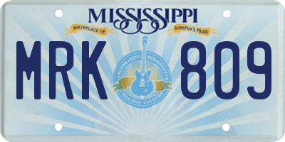 MS license plate MRK809