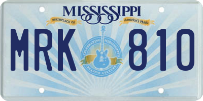 MS license plate MRK810