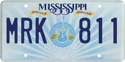 MS license plate MRK811