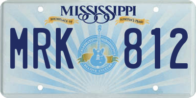 MS license plate MRK812