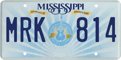 MS license plate MRK814