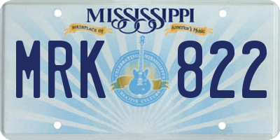 MS license plate MRK822