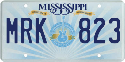 MS license plate MRK823