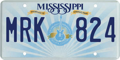 MS license plate MRK824