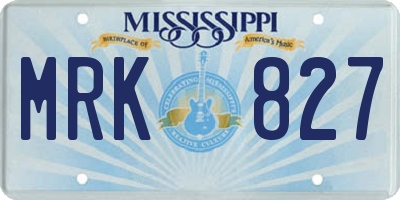 MS license plate MRK827