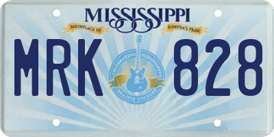 MS license plate MRK828