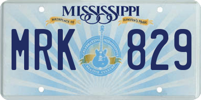 MS license plate MRK829