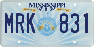MS license plate MRK831