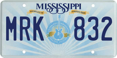 MS license plate MRK832