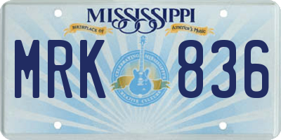 MS license plate MRK836