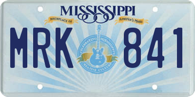 MS license plate MRK841