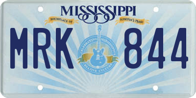 MS license plate MRK844