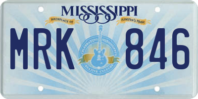 MS license plate MRK846