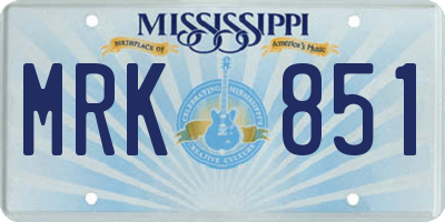 MS license plate MRK851