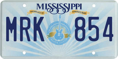 MS license plate MRK854