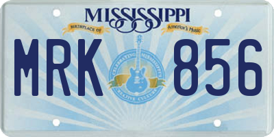 MS license plate MRK856