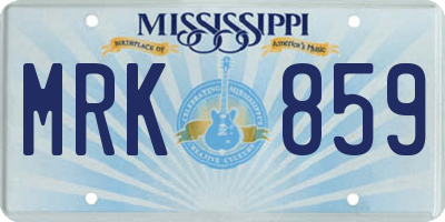 MS license plate MRK859