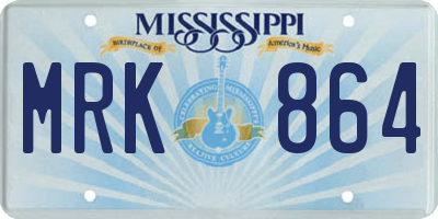 MS license plate MRK864