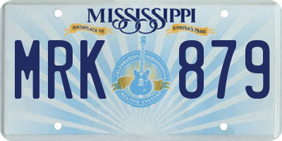 MS license plate MRK879