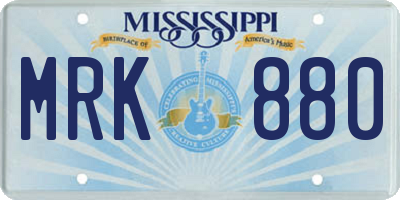 MS license plate MRK880