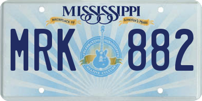 MS license plate MRK882