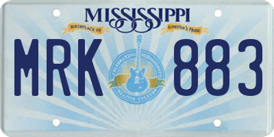 MS license plate MRK883
