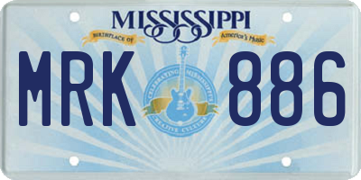 MS license plate MRK886