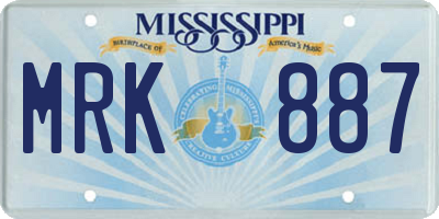MS license plate MRK887
