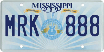 MS license plate MRK888