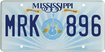 MS license plate MRK896