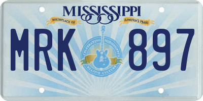 MS license plate MRK897