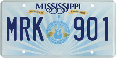 MS license plate MRK901