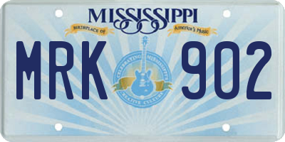 MS license plate MRK902