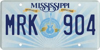 MS license plate MRK904