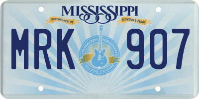 MS license plate MRK907