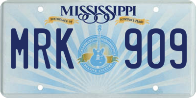 MS license plate MRK909