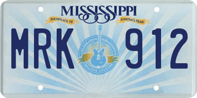 MS license plate MRK912