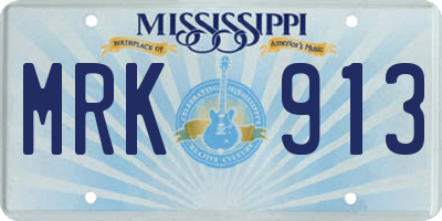 MS license plate MRK913