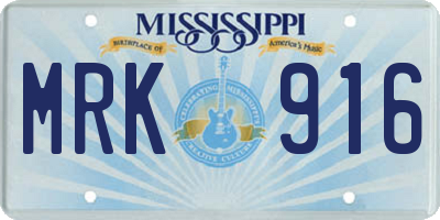 MS license plate MRK916