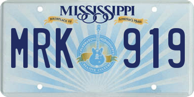 MS license plate MRK919
