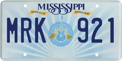 MS license plate MRK921